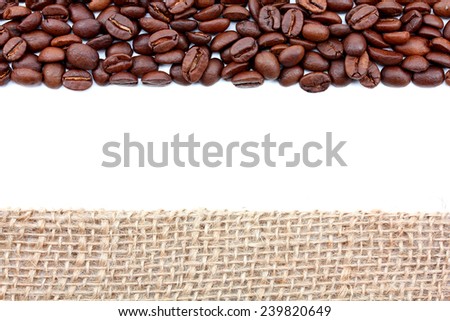 Coffee Beans isolated on white background in the closeup