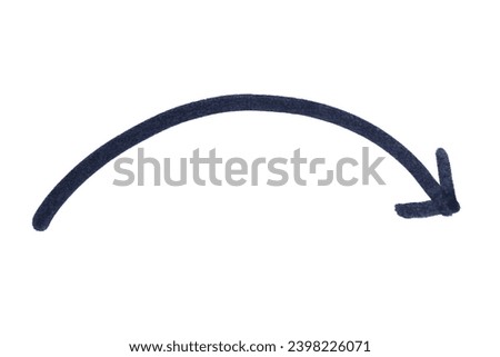 Black arrow drawn with marker on white paper Royalty-Free Stock Photo #2398226071