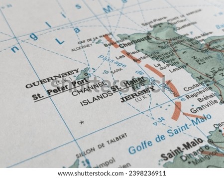 Map of the Channel Islands, UK, world tourism, travel destination