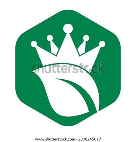 Leaf crown logo design vector illustration. Crown of leaves logo design elements vector