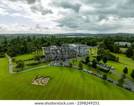 Kilronan Castle Irish Castle view from drone  