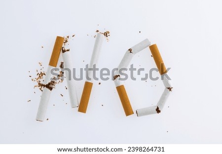 Word no spelled with cigarettes