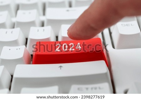Modern keyboard with number 2024 button