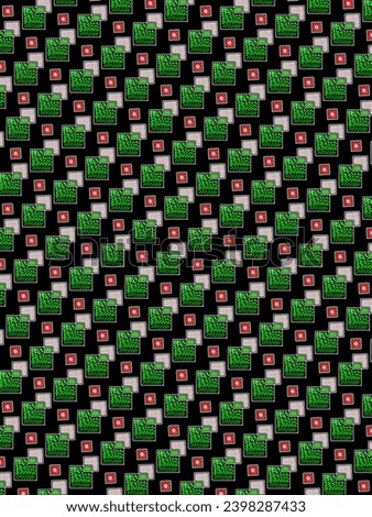A hand drawing pattern made of red white and green for Christmas 