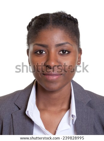 Passport picture of a smiling african businesswoman