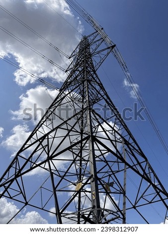 Transmission tower from the ground looking up