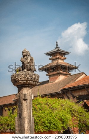 Temple on Bhaktapur Durbar Square, Kathmandu valley, Nepal.  Former royal palace complex and UNESCO World Heritage. Royalty-Free Stock Photo #2398333395