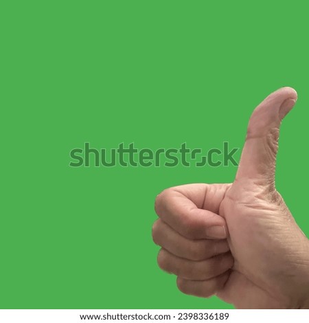 Give a thumbs up on green background. The thumbs up emoji has a positive meaning, one that indicates agreement or expressing general satisfaction