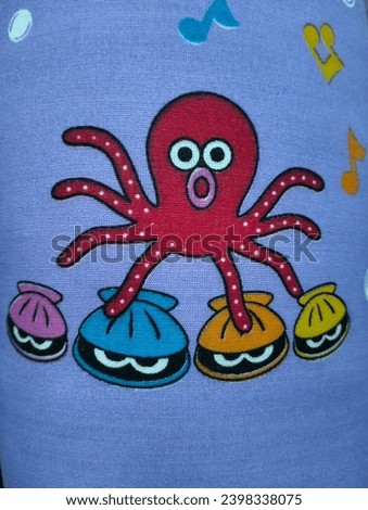 picture of cute octopus and clams at pillow