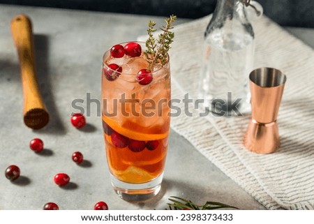 Boozy Christmas Cranberry Under the Mistletoe Cocktail with Gin