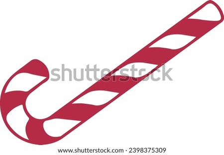 Candy Cane Christmas clip art design for T-shirts and apparel, holiday clip art on plain white background for shirt, hoodie, sweatshirt, card, tag, mug, icon, logo or badge