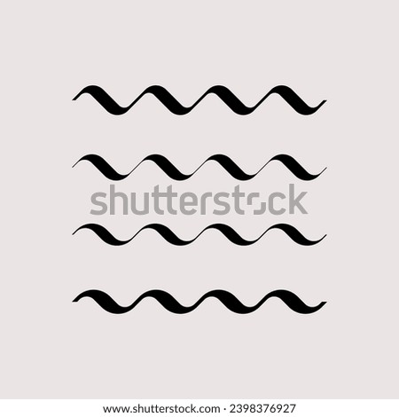 Geometric minimalistic wavy element in retro style. Vector shape for frame, packaging, labels, postcards, invitations, decor.
