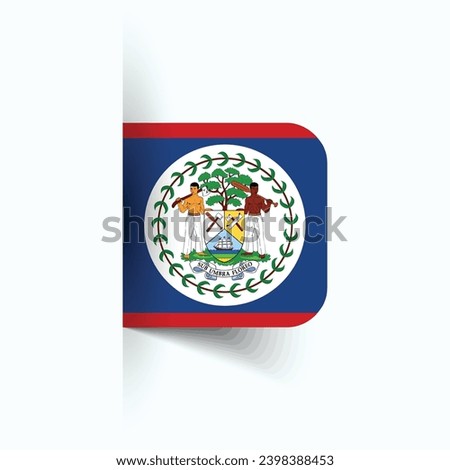 Belize national flag, Belize National Day, EPS10. Belize flag vector icon Royalty-Free Stock Photo #2398388453