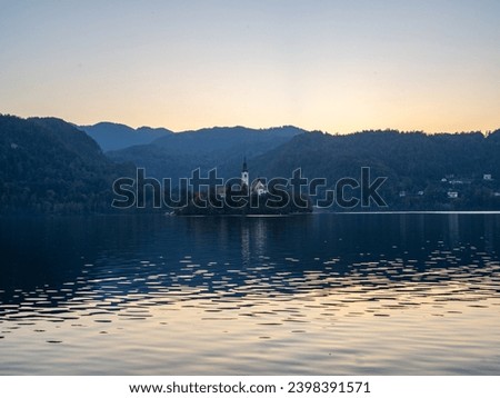 Landscape of Lake Bled  in Slovenia Royalty-Free Stock Photo #2398391571