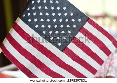 Closeup of an American flag