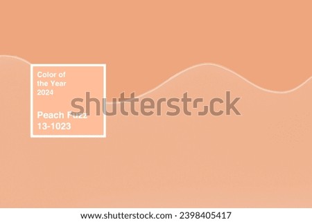Abstract background with waves toned in color peach fuzz, color of the year 2024