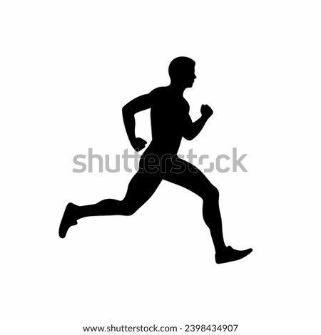 Male runner silhouette. Man runner black icon on white background