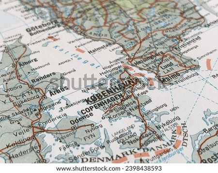 Map of Copenhagen, Denmark, world tourism, travel destination