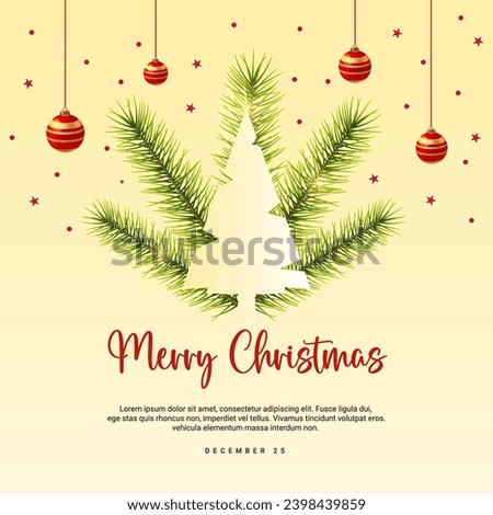 Elegant Merry Christmas design with beautiful snowflakes and stars in modern style.