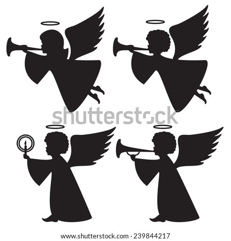 silhouettes of angels