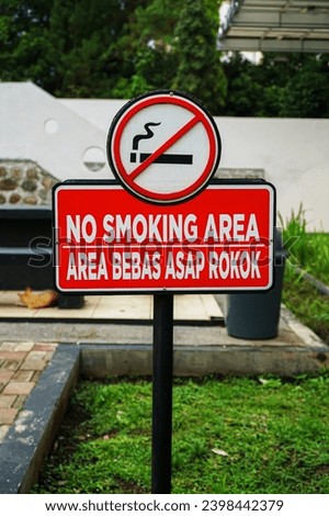 No smoking, prohibited signs in public houses, corridors, rooms, public areas, roads, sidewalks Separate clip part.                       