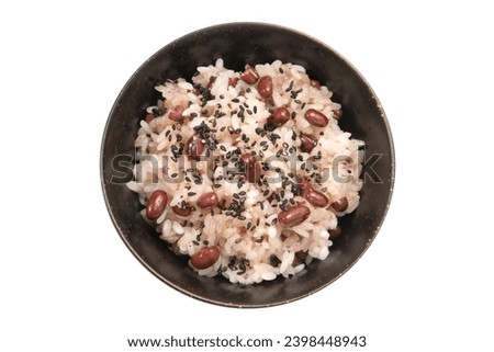Japanese food sekihan on white background