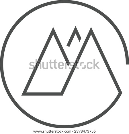 Adventure Outdoor minimal line art logo icon 