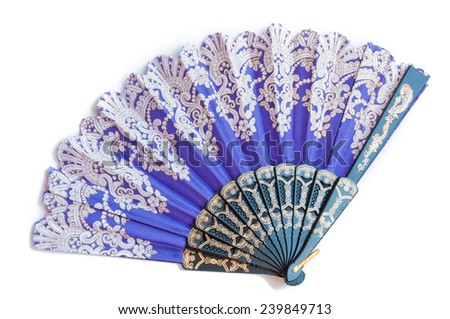 oriental chinese fan isolated on white background