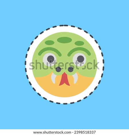 Cutting Line Sticker snake face. Chinese Zodiac elements. Good for prints, posters, logo, advertisement, decoration,infographics, etc.