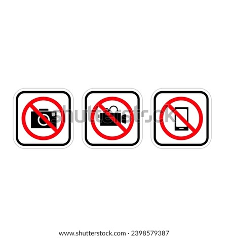 prohibition of photography and video shooting. This symbol is often used in public places where photography or video recording is prohibited, such as museums, exhibitions, concert halls, or other area