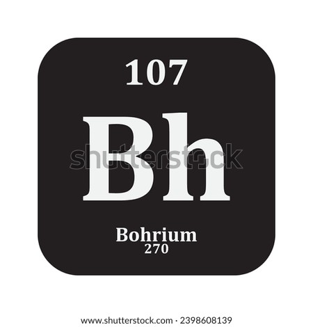 Bohrium chemistry icon,chemical element in the periodic table