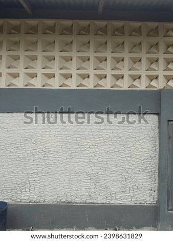 loster brick wall 3D white line box on the yard fence