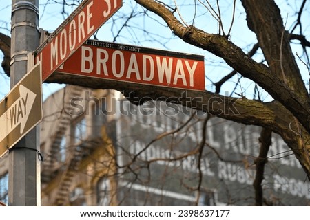 Broadway street name sign in Manhattan, NYC