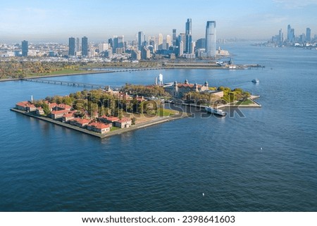 Ellis Island was an immigrants' entry point and processing station from 1892 to 1954. Now a historic museum accessible by ferry. Royalty-Free Stock Photo #2398641603