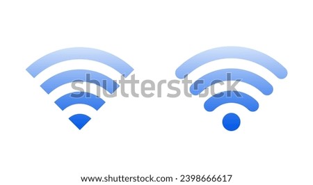 Wifi flat gradient icon. Wireless network signal vector