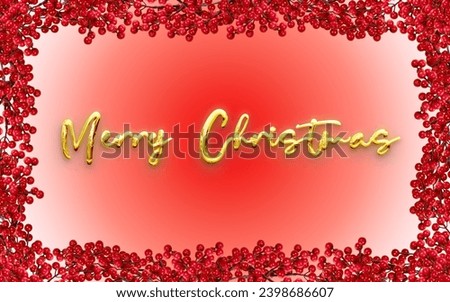 A red berry border, creating a merry Christmas background with a winter Xmas holiday theme. Perfect for framing festive visuals, banners, and conveying New Year cheer. Bright Christmas and New Year.