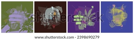 Grunge Urban Backgrounds set. Geometric abstract design, creative background for banner, brochure, card, invitation, flyer, placard, poster, report, artwork