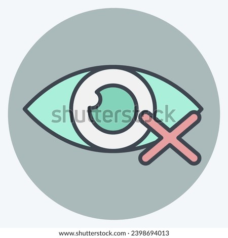 Icon Close Eyes. related to Ramadan symbol. color mate style. simple design editable. simple illustration