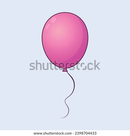 Birthday Pink Balloon Illustration Icon Vector Party Balloon Icon Celebration