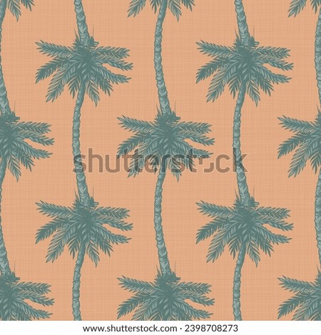 Hand drawn palm tree pattern on texture background