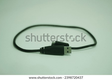 black B type hard disk cable connector on white background