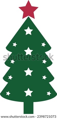 Christmas tree clip art design for T-shirts and apparel, holiday clip art design on plain white background for shirt, hoodie, sweatshirt, card, tag, mug, icon, logo or badge