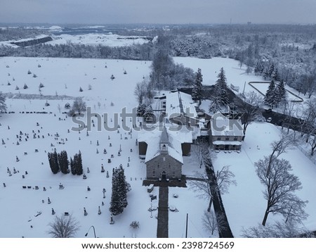 St. Patrick's Parish and cemetery. Winter picture.