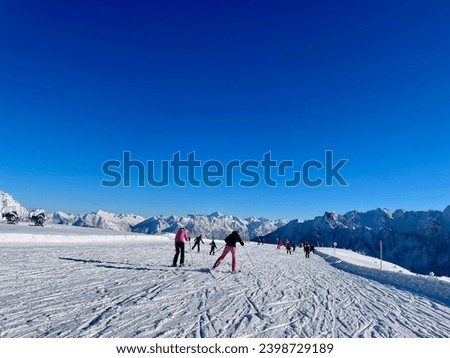 Beautiful winter panorama of skiing resort Brand, Vorarlberg, Austria. High quality photo