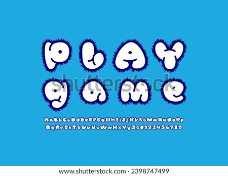 Comic playful font alphabet, funny letters and numbers, vector illustration 10EPS Royalty-Free Stock Photo #2398747499