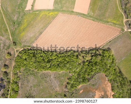 Aerial view of Petrich valley, Blagoevgrad Region, Bulgaria