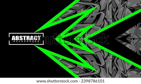 Abstract Racing Stripes Background With black, green and grey Color Free Vector