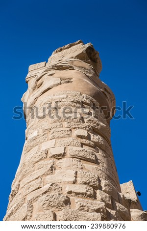 Pillars of the Great Hypostyle Hall of the Karnak temple, Luxor, Egypt (Ancient Thebes with its Necropolis).