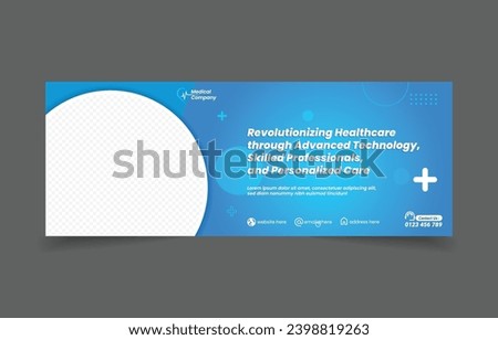 Medical banner cover social media and website design template. Minimalist web banner for medical services, timeline poster