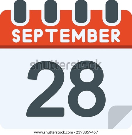 28 September Flat Vector Icon Design